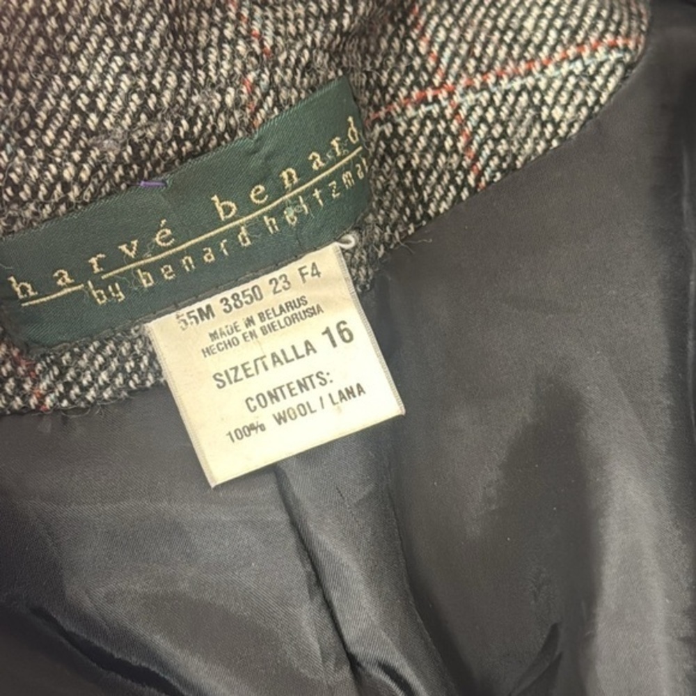 Harve Benard by Benard Hultzman vintage wool zip-up blazer women’s size 16 - Picture 7 of 7
